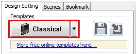 Templates for page turning software