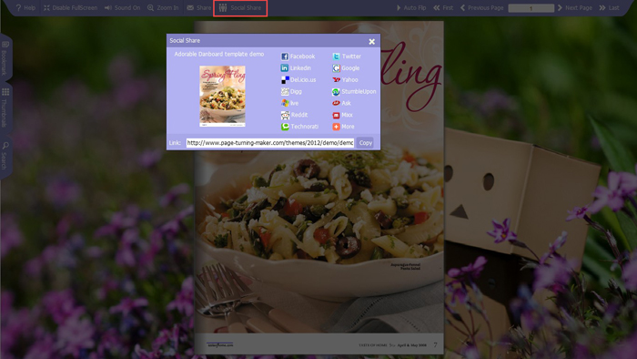 social share page turning book