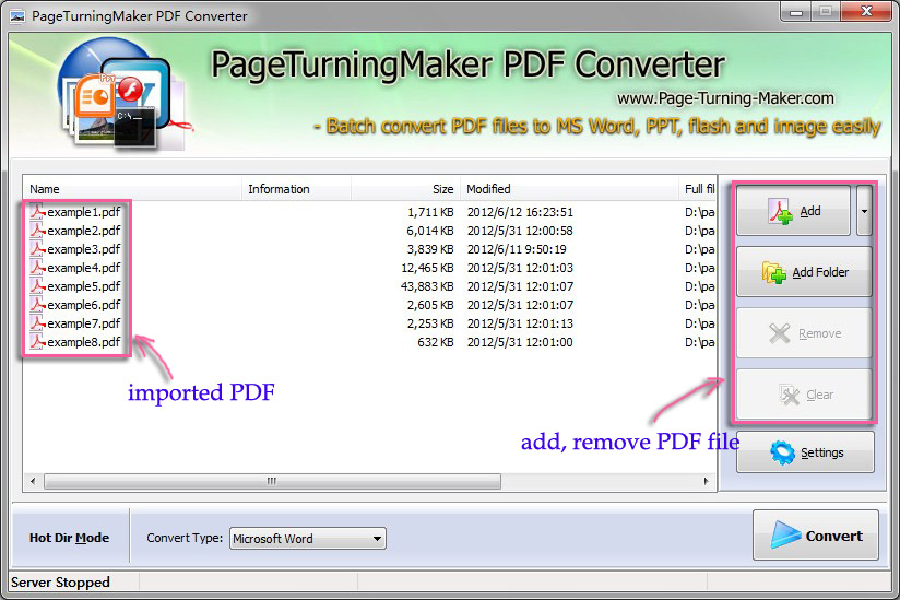 Free PDF converter for Page Turning Maker