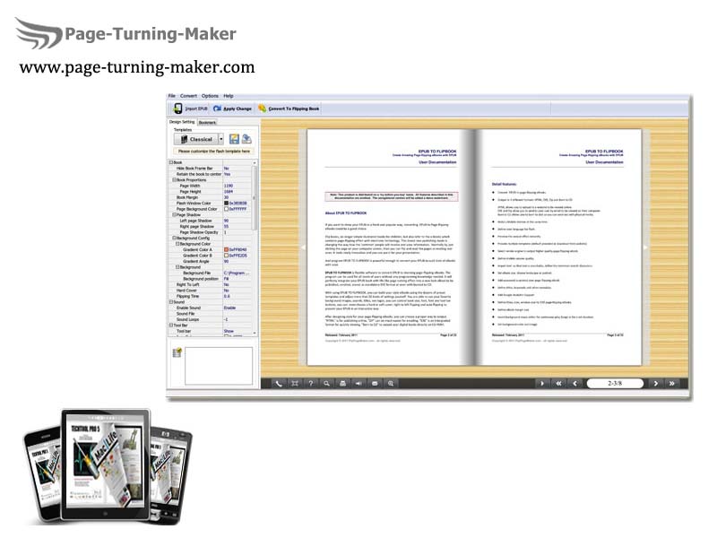Click to view Page Turning for ePub 2.3 screenshot